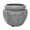 Leaf Self Watering Glazed Ceramic Pot - White - 6.25 X 4.75"