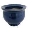 Self Watering Glazed Ceramic Pot Plus Felt Feet - Blue - 6 1/2" X 5"