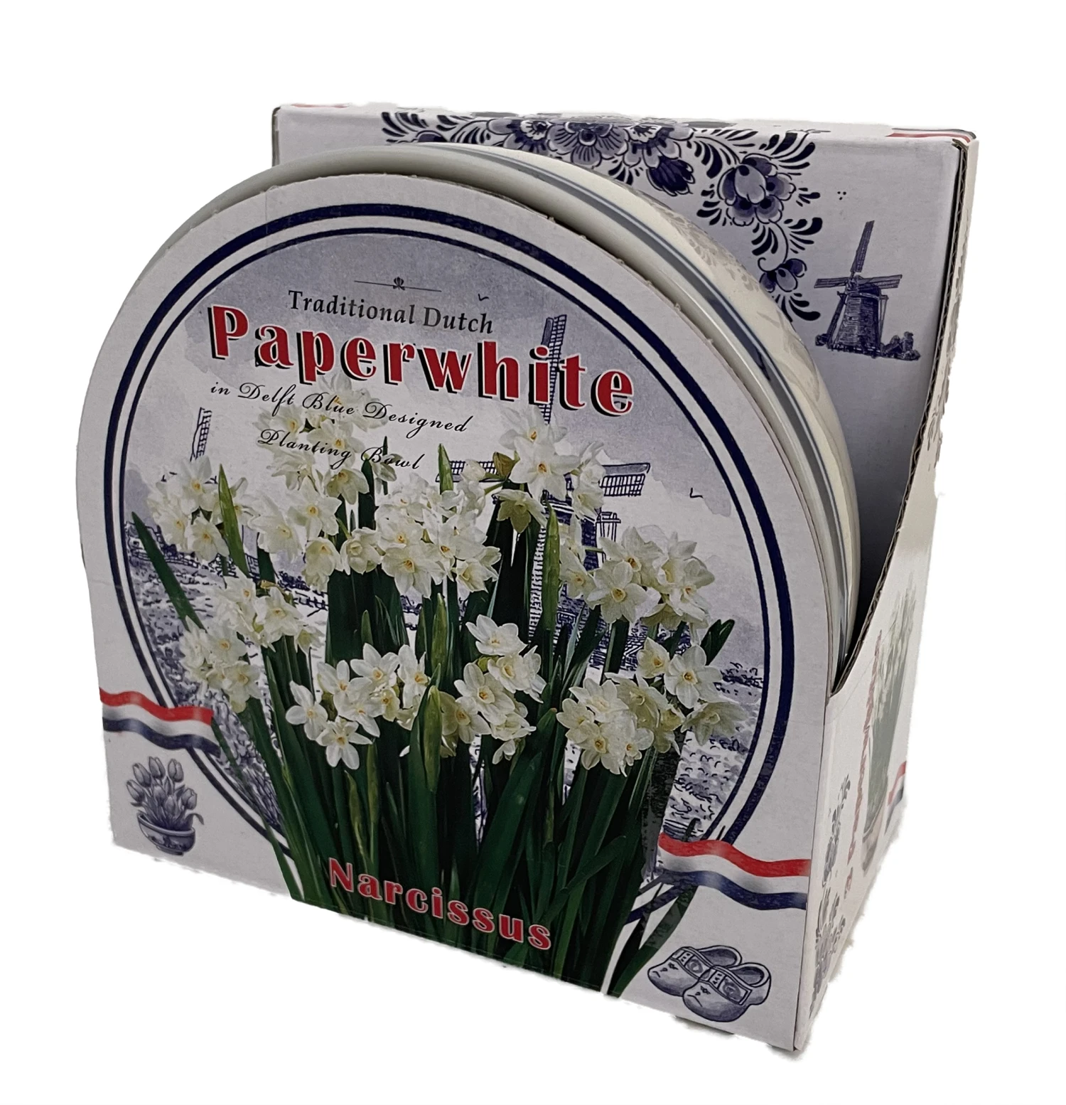 Delft Ceramic Bowl With Paperwhite Narcissus Bulbs Indoor Growing Kit - FragrantT - Image 2