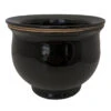 SALE - Self Watering Glazed Ceramic Pot Plus Felt Feet - Black - 6 1/2" X 5"