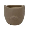Tan Cat Ceramic Animal Pot - 6" X 4" - NEW