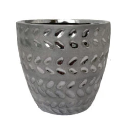 Cosmos Meteor Ceramic Planter - 5.25" X 5" - Zig Zag