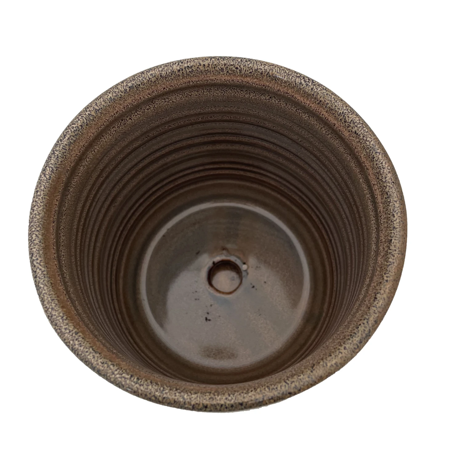 Ellora Ceramic Planter With Attached Saucer - Taupe - 4.5" X 4.25" - Image 2