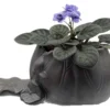 Creative Lotus Leaf Ceramic Planter With Live Miniature African Violet